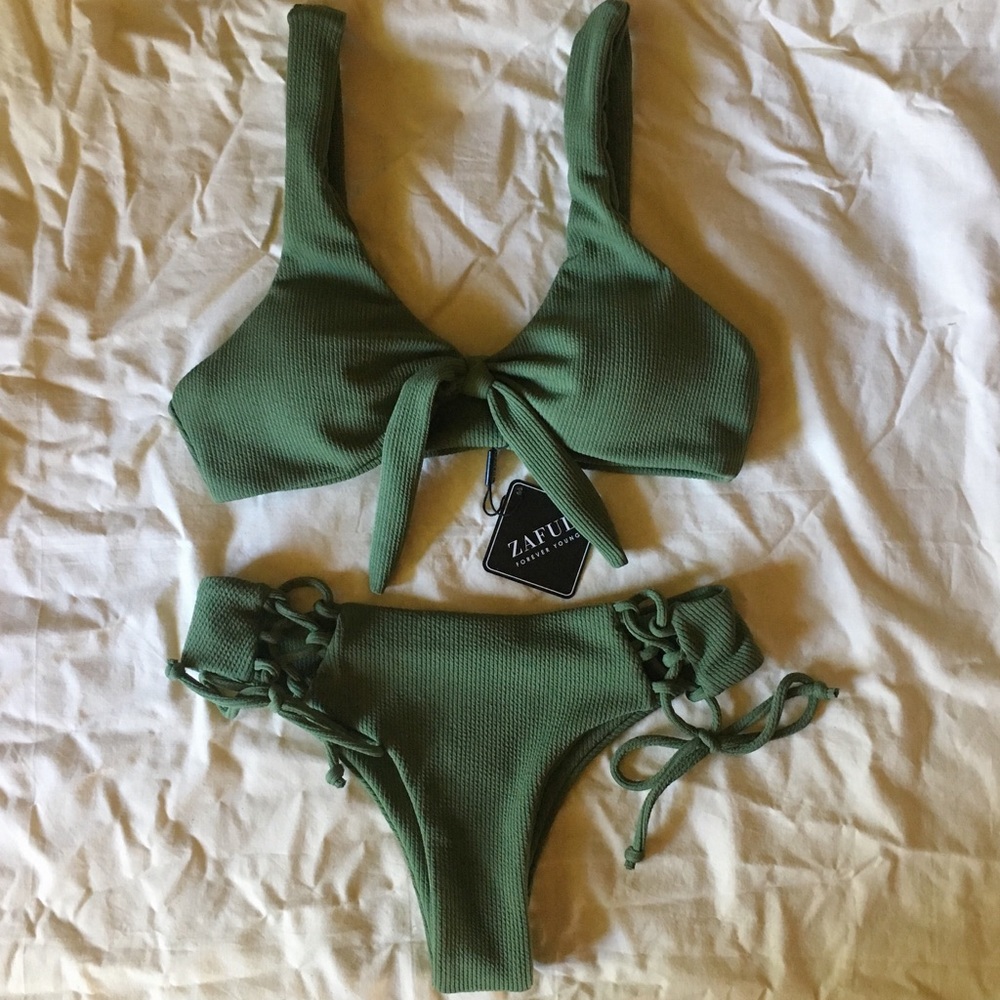 NWT Zaful army green bikini
